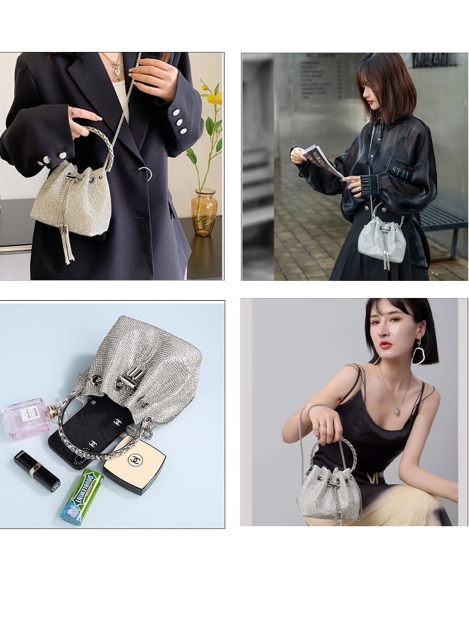 Elegant Rhinestone Crossbody Bag for Women, Crystal Evening Handbag for Weddings, Prom, and Parties, Stylish Silver Purse for Special Occasions - Image 5
