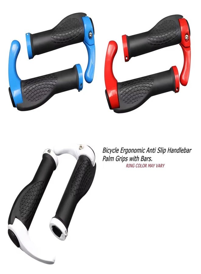 Ilsha® Bicycle Handle Grips, Ergonomic Rubber Grips with End Caps, Set of 2, Multi-Color for Cycle. - Image 3