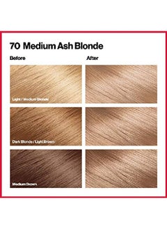 Revlon Ent Hair Color By Revlon Permanent Hair Dye Colorsilk With 100% Gray Coverage Ammoniafree Keratin And Amino Acids 70 Medium Ash Blonde 4.4 Oz (Pack Of 1)  - Image 3