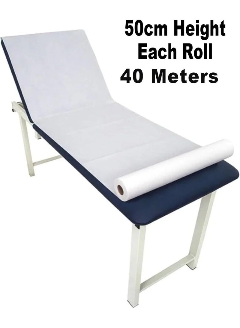 Pack of 8 Disposable Medical Bed Sheet Paper Roll – 50cm x 40M, Massage Table Paper Bedroll, Spa & Salon Facial Bed Cover, Hygienic Sheets for Massage & Hospital Use (8) - Image 2