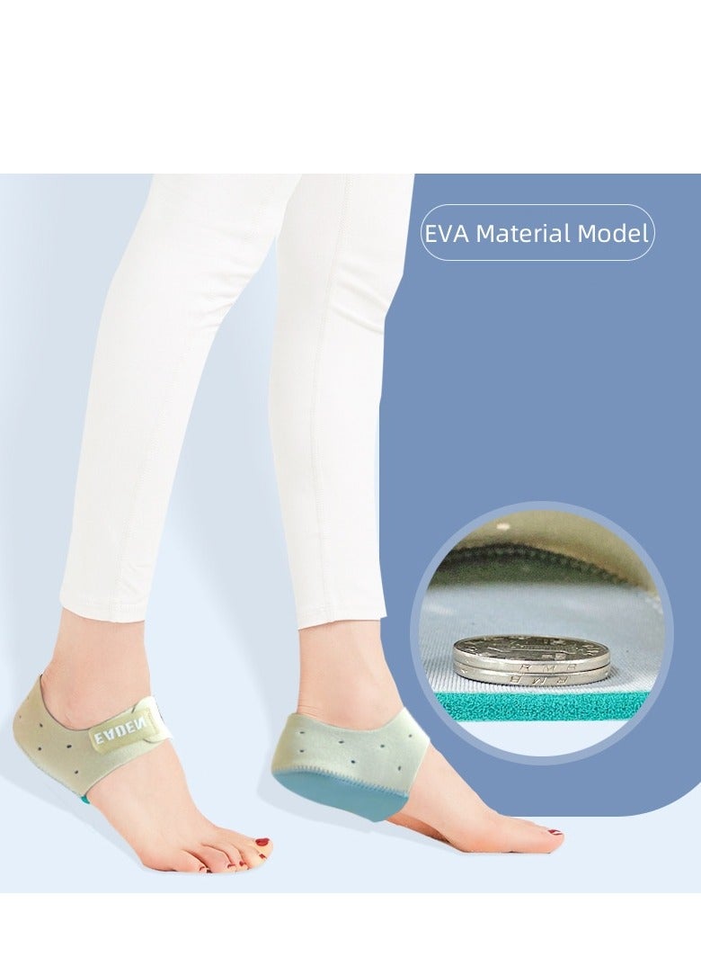 كيو زد نعل داخلي رياضي لبطانة الكعب للرجال والنساء الذين يعانون من التهاب وتر العرقوب وألم الكعب، وسادة كعب سميكة ممتصة للصدمات لتخفيف آلام الكعب، أخضر فاتح مقاس M (مناسب لـ 25.5-24.5 سم) - Image 1