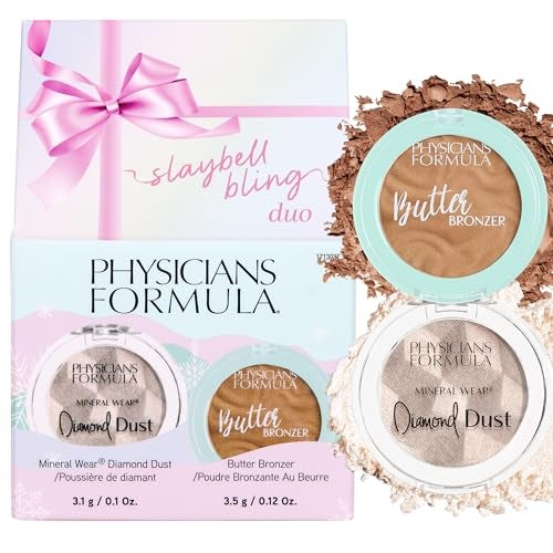 Physicians Formula Slaybell Bling Duo - Butter Bronzer & Diamond Dust Holiday Gift Set, Murumuru Butter Infused for a Radiant Glow, Cruelty Free & Vegan - Image 1