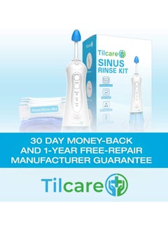 Tilcare Sinus Rinse Kit Perfect Nasal Rinse Machine for Sinus & Allergy Relief - Electric Neti Pot for Nasal Irrigation That Will Cleanse Your stuffy Nose - Comes with a Towel and 30 Salt Packs  - Image 3