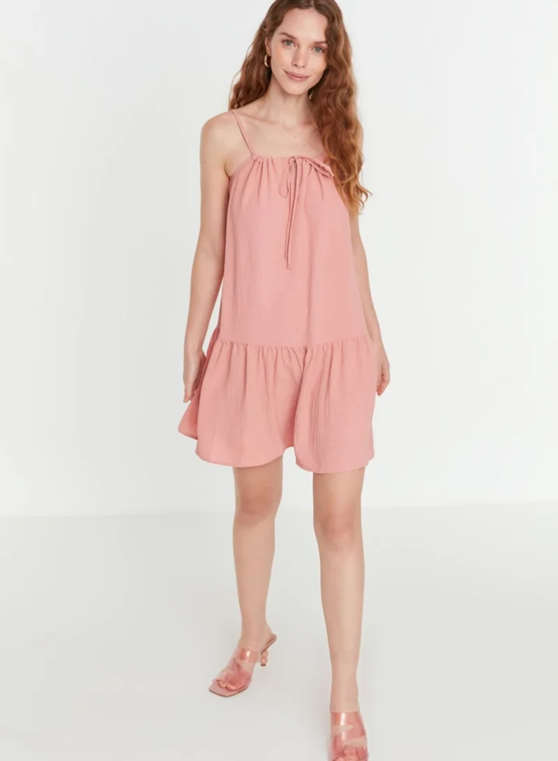 trendyol Strappy Tie Detail Tiered Dress