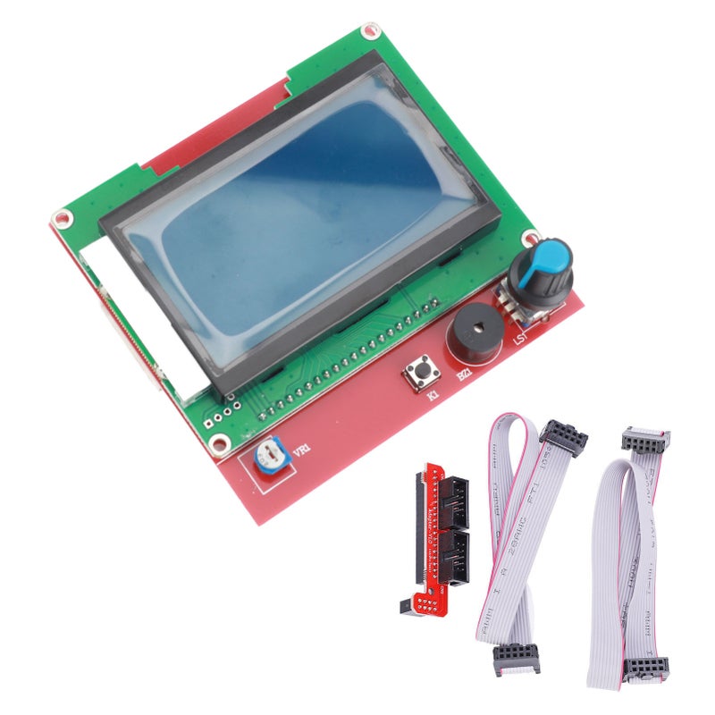 12864 LCD Control Module Panel Display Motherboard 3D Printer Smart Controller + 2Pcs Lines - Image 2