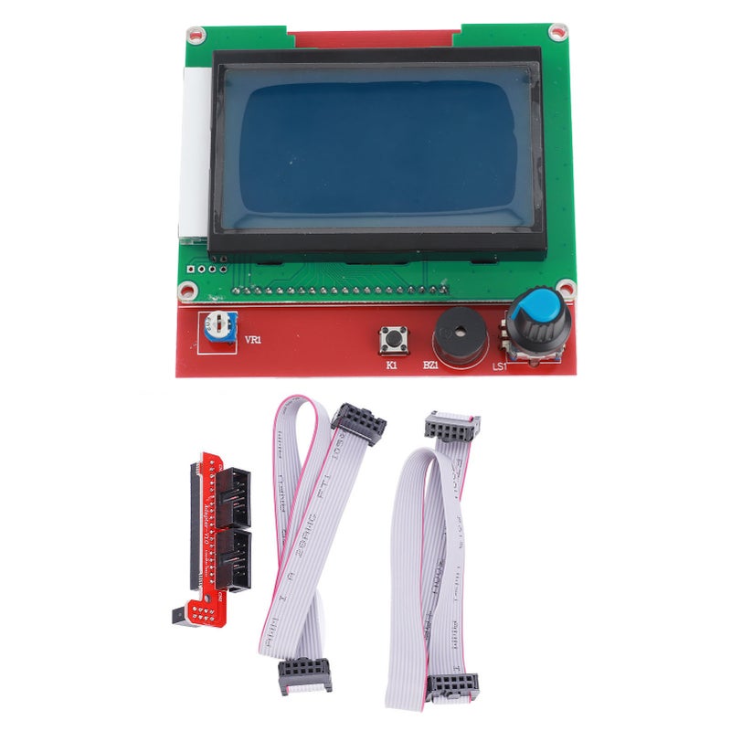 12864 LCD Control Module Panel Display Motherboard 3D Printer Smart Controller + 2Pcs Lines - Image 1
