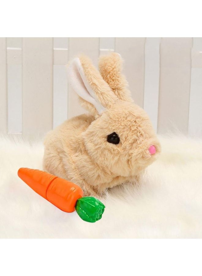 Amazon's Children's Easter Basket Filler Interactive Digital Rabbit Cat Plush Toy Can Walk-Color:Yellow Rabbit With Carrots 150g  - Image 1