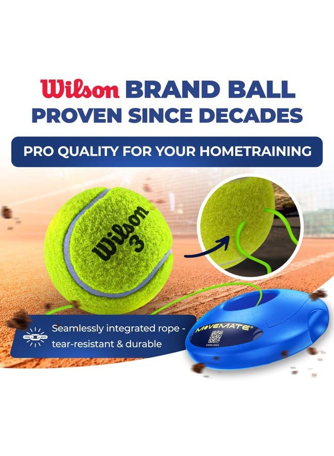 MOVEMATE Tennis Trainer Set with Wilson® Tennis Ball, Innovative Ball Game for Outdoors, in the Garden, in the Park for Children and Adults, Includes Transport Bag and Exercise Videos - Image 3