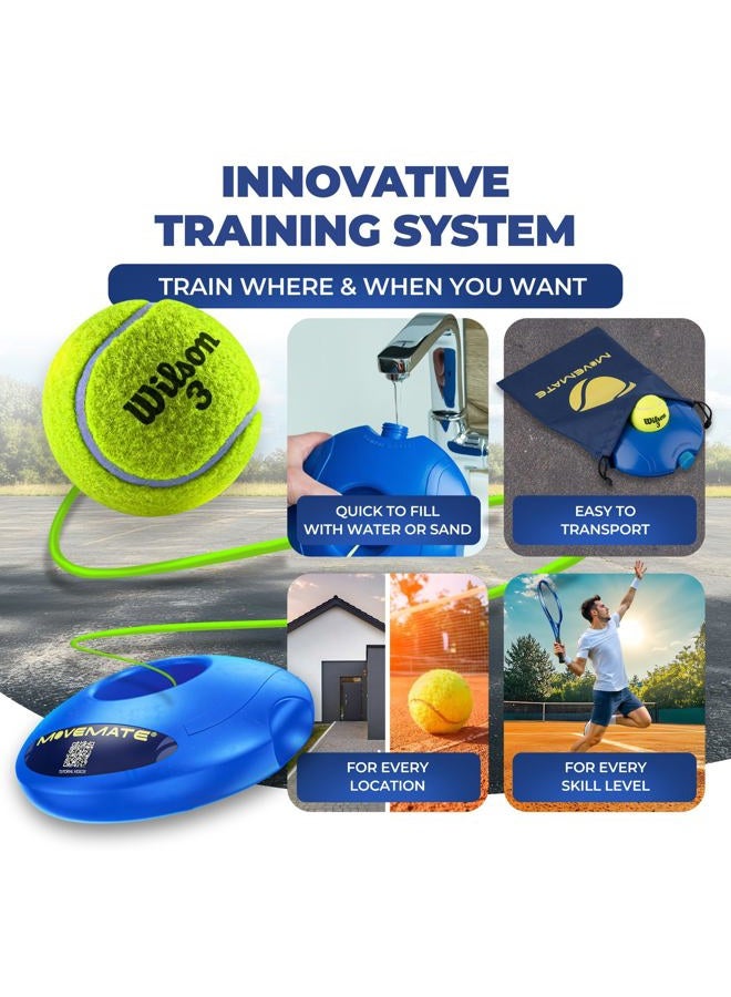 MOVEMATE Tennis Trainer Set with Wilson® Tennis Ball, Innovative Ball Game for Outdoors, in the Garden, in the Park for Children and Adults, Includes Transport Bag and Exercise Videos - Image 5