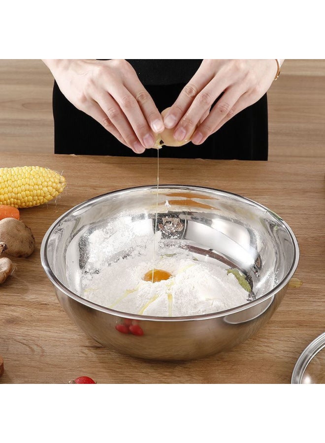 Extra Large Multi-functional Stainless Steel And Basin Kitchen Household Non-stick Bottom Round Kneading Basin Food Grade Thickened Large Size-Specifications:Integrated Molding And Basin-Color:260g# - Image 5