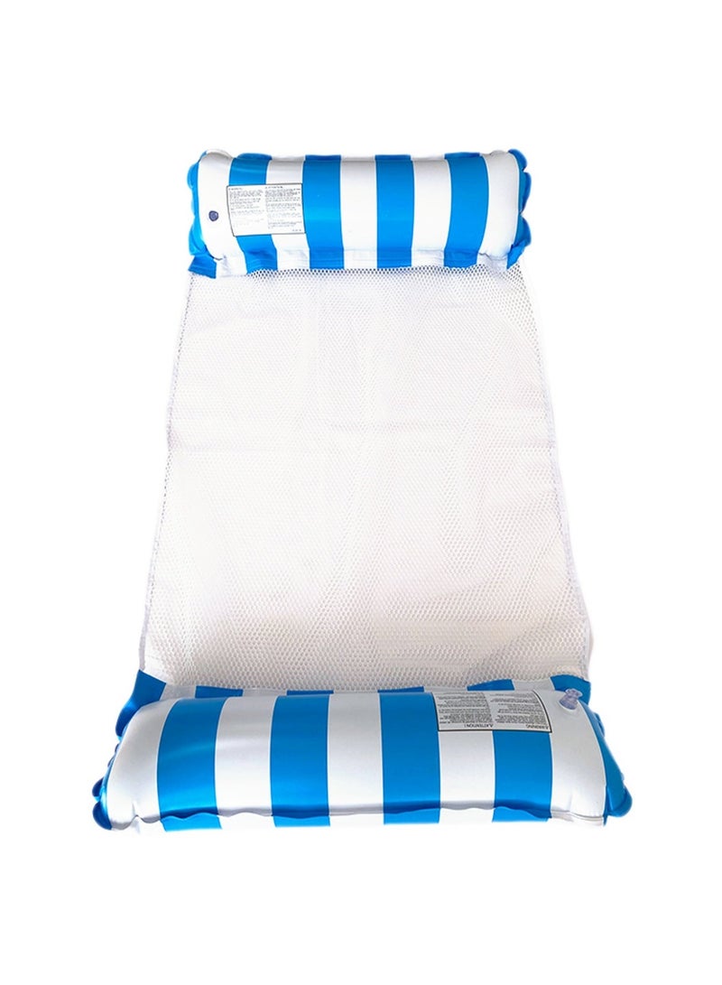 Inflatable Pool Float Hammock Lounger, 4-in-1 Multi-Purpose Water Float Chair, Stripe Mesh Swimming Pool Float for Adults (Blue) - Image 2