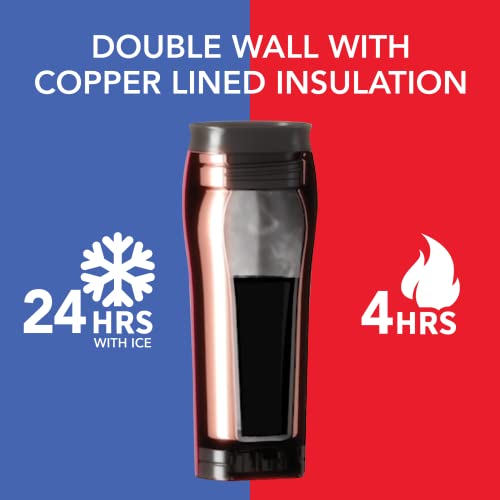 Mighty Mug | The Untippable Mug | Grips When Hit, Lifts for Sips | Insulated Stainless Steel Tumbler | Cupholder Friendly | Gifts for Women Men All | Leakproof | 4 Hours Hot/ 24 Cold | 12oz Black - Image 3
