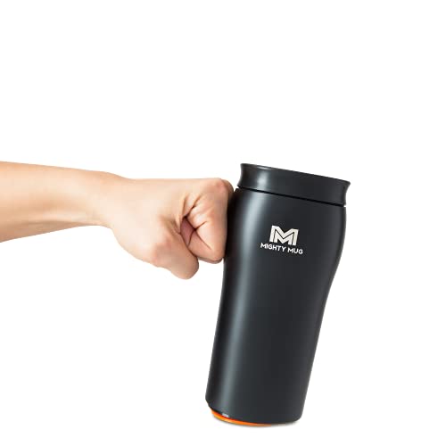Mighty Mug | The Untippable Mug | Grips When Hit, Lifts for Sips | Insulated Stainless Steel Tumbler | Cupholder Friendly | Gifts for Women Men All | Leakproof | 4 Hours Hot/ 24 Cold | 12oz Black - Image 1