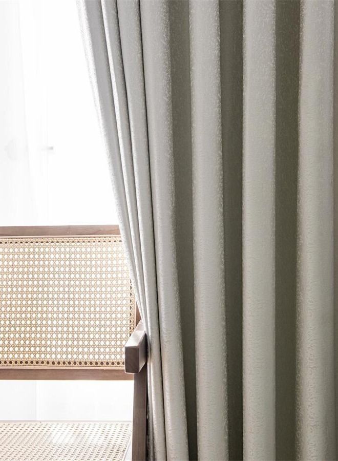 2 Panels Blackout Curtains for Bedroom Insulation Noise Reduce Heat Beige  - Image 4