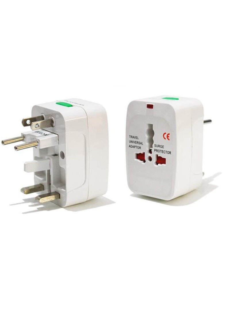 JAJEEK Universal Travel Adapter , World Travel Power Plug With 2 USB, All In One Travel Plug Adapter For EU/US/UK/AU Compatible With iPhone/Samsung (White) - Image 3