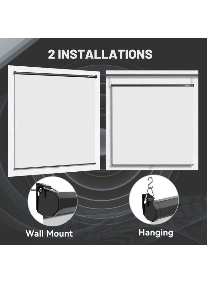 RAUBAY Retractable Pull Down White Screen Backdrop - 78.7" x 86.6" Collapsible Wall-Mount Background for Professional Video Production, Photography, TikTok and Video Conferencing - Image 5