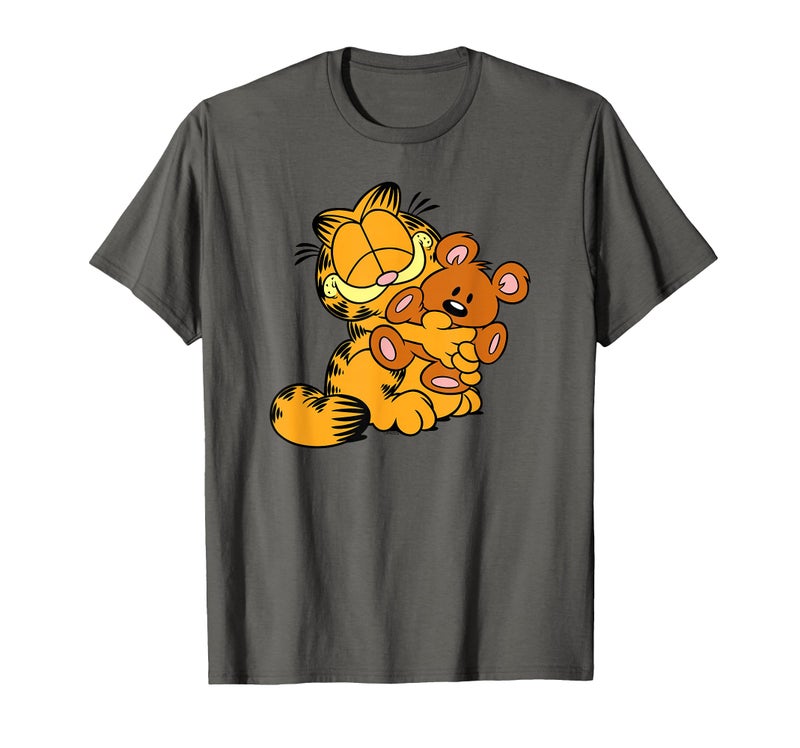 Garfield Hugging Pooky Cartoon Cat T-Shirt - Image 1