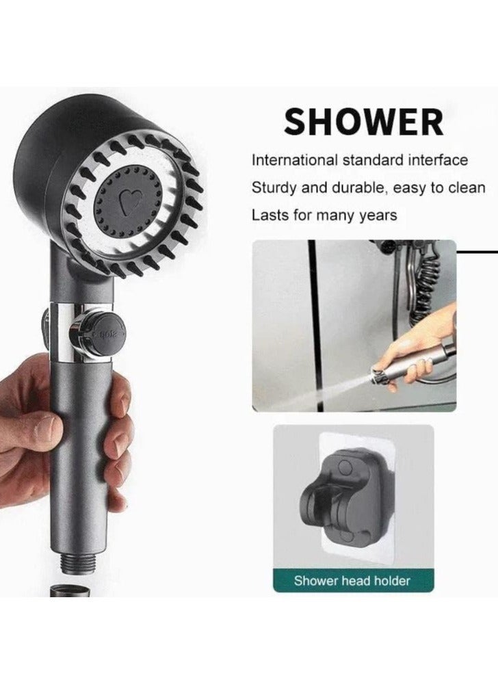 Loquat NEW German Multifunctional Massage Shower Head Set – High Pressure Handheld Shower with Skin Beauty Features (Gray) - Image 2