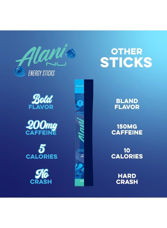 Alani Nu BREEZEBERRY Energy Sticks | Energy Drink Powder | 200mg Caffeine | Pre Workout Performance with Antioxidants | On-The-Go Drink Mix | Biotin, B Vitamins | Zero Sugar | 5 Calories | 10 Pack  - Image 5