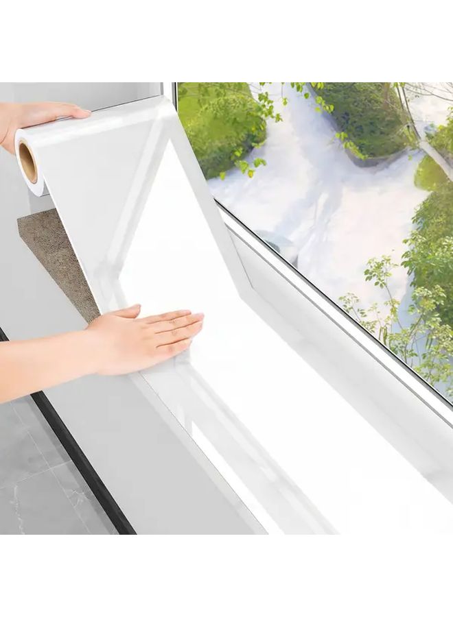 1 Roll Self Adhesive Window Sill Sticker White Gray Marble Pattern Glossy White Texture 3.0M by 30CM Vinyl Modern Easy Peel and Stick Installation Suitable for Various Surfaces Doors Cabinets Thresholds Home Decor - Image 2