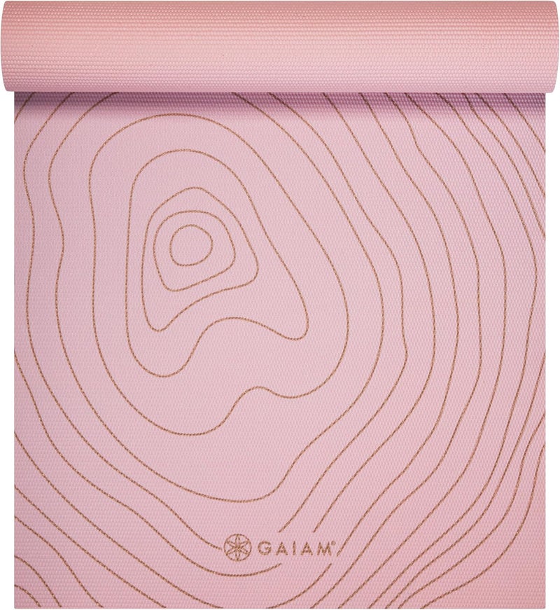 Gaiam Yoga Mat - Premium 6mm Print Extra Thick Non Slip Exercise & Fitness Mat for All Types of Yoga, Pilates & Floor Workouts (68"L x 24"W x 6mm Thick) - Image 1