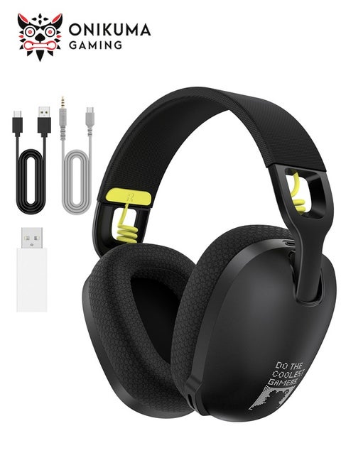 2.4ghz Bluetooth Wired Gaming Headset, 3-Mode, Mic Wireless Gaming Headset, Low Latency, Noise-Canceling, Stereo Headset Ultra, Long Battery Life, Black