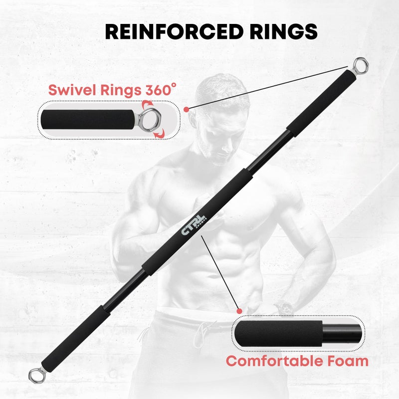 CTRL SPORTS Full Workout Resistance Bar for Exercise, Squat, Biceps, Triceps, Shoulders, Back â€“ Durable Adjustable Home Gym Bar Resistance Bands Kit - Image 4