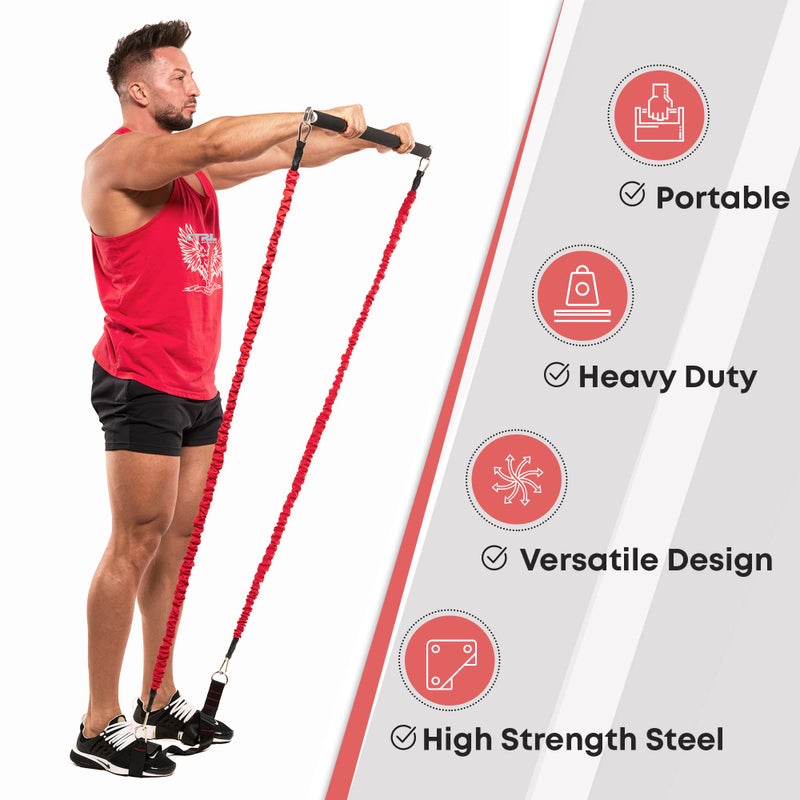 CTRL SPORTS Full Workout Resistance Bar for Exercise, Squat, Biceps, Triceps, Shoulders, Back â€“ Durable Adjustable Home Gym Bar Resistance Bands Kit - Image 5