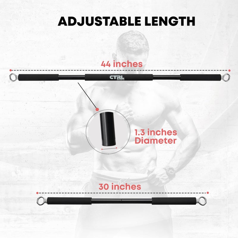 CTRL SPORTS Full Workout Resistance Bar for Exercise, Squat, Biceps, Triceps, Shoulders, Back â€“ Durable Adjustable Home Gym Bar Resistance Bands Kit - Image 3