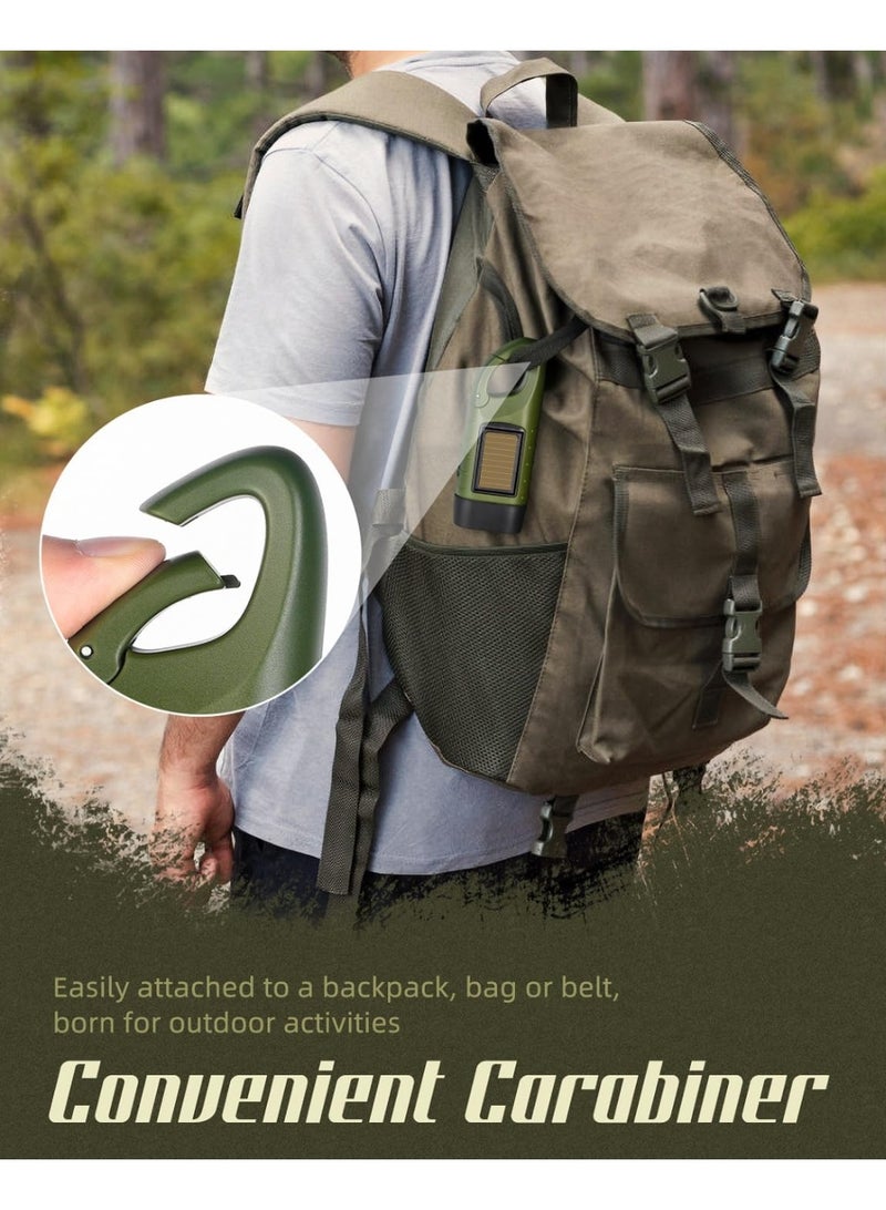 أوشيما 2 قطعة مصباح يدوي شمسي يعمل بالدواس، مصباح طوارئ مزود بقفل أمان لرحلات التخييم والاستكشاف والانقطاع عن الكهرباء (أصفر + خضير الجيش) - Image 5