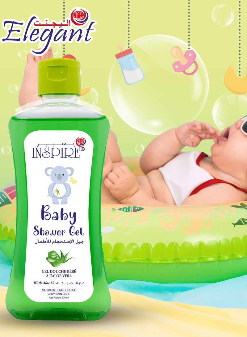 Inspire Aloe vera Inspire Baby Shower Gel 200ML - Image 2