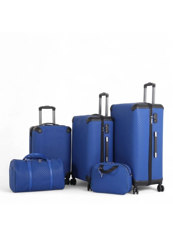 Aviator Luxury and secure 5-piece luggage set (3 trolleys + 2 handbags) with leather covering and shatterproof design - Image 1