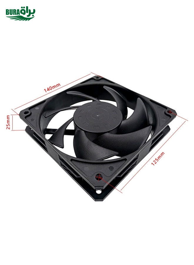 BURAQ MF14025 4pin High Air Volume Low Noise High Wind Pressure FDB Magnetic Suspension Chassis Fan 2500rpm (White)  - Image 3