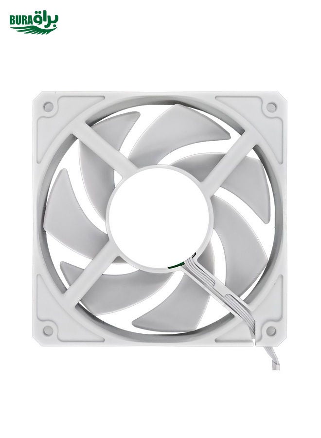 BURAQ MF14025 4pin High Air Volume Low Noise High Wind Pressure FDB Magnetic Suspension Chassis Fan 2500rpm (White)  - Image 1