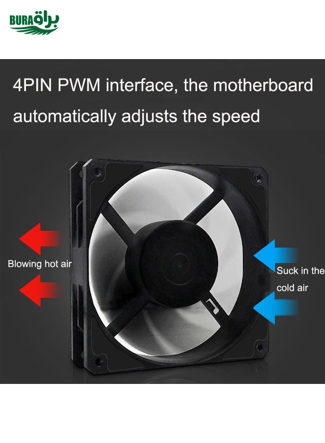BURAQ MF14025 4pin High Air Volume Low Noise High Wind Pressure FDB Magnetic Suspension Chassis Fan 2500rpm (White)  - Image 4