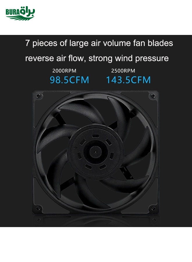 BURAQ MF14025 4pin High Air Volume Low Noise High Wind Pressure FDB Magnetic Suspension Chassis Fan 2500rpm (White)  - Image 5