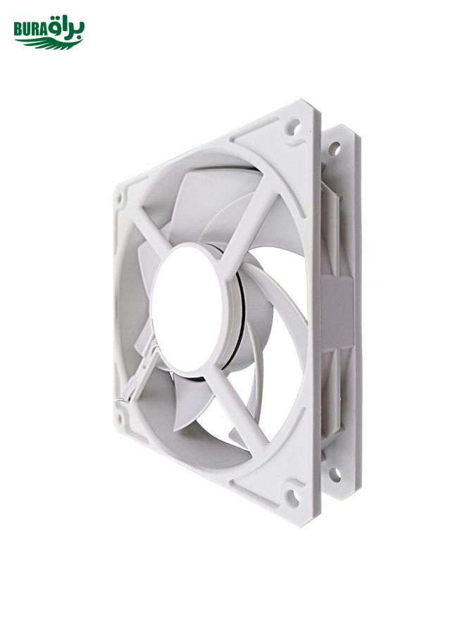 BURAQ MF14025 4pin High Air Volume Low Noise High Wind Pressure FDB Magnetic Suspension Chassis Fan 2500rpm (White)  - Image 2