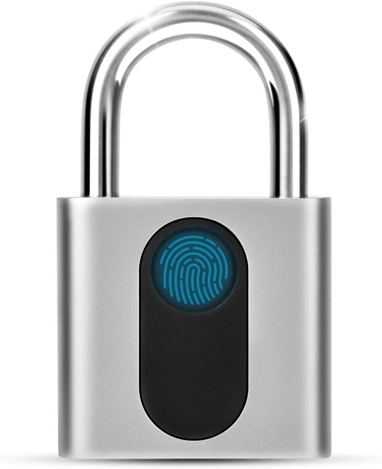 comfrt Fingerprint Padlock, Electronic Door Lock Fingerprint Recognition Smart Keyless Waterproof Security Anti-Theft Padlock - Image 1