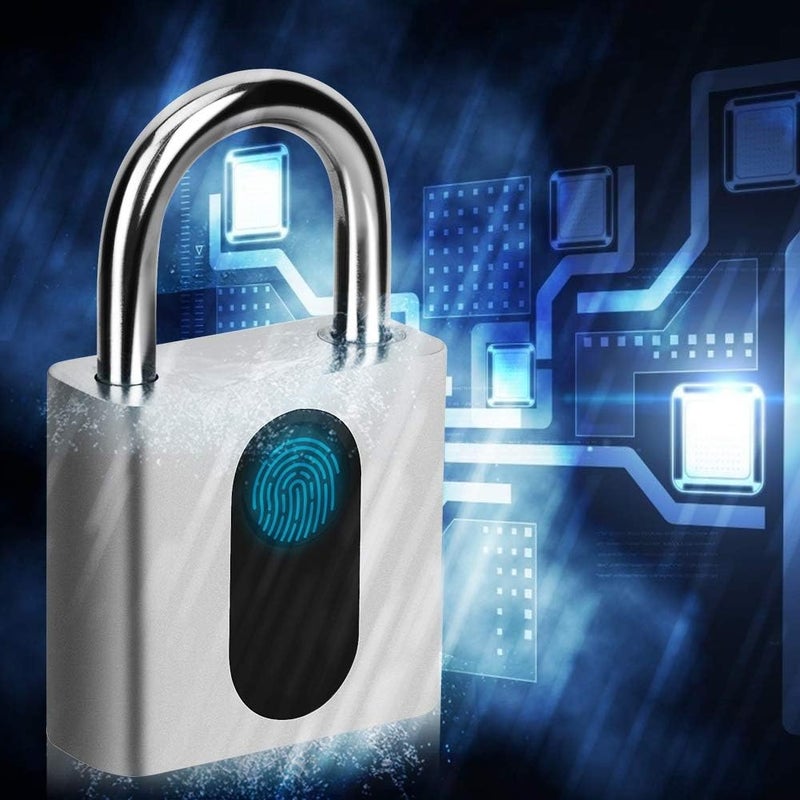 comfrt Fingerprint Padlock, Electronic Door Lock Fingerprint Recognition Smart Keyless Waterproof Security Anti-Theft Padlock - Image 2