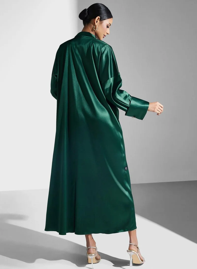 Meem by Mariyah Tiered Knitted Abaya
