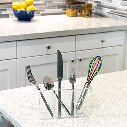 Better Houseware Cutlery Holder (Clear) (4.5"H x 7.75"W x 2.25"D) - Image 2