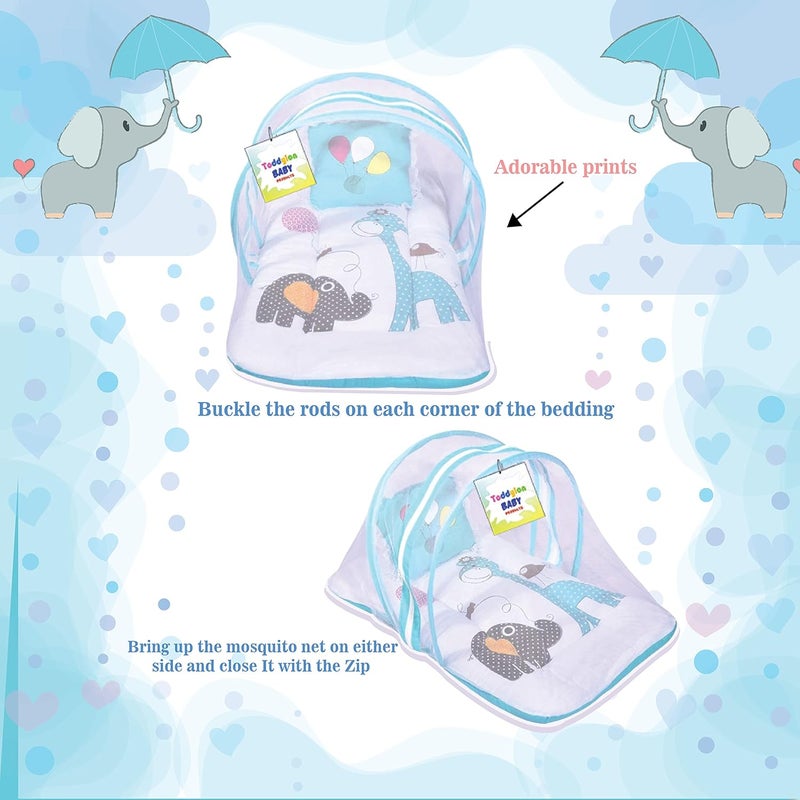 Toddylon Baby Bed New Born Baby Bedding Set Mattress Mosquito Net Sleeping Essential Carry Nest Insect Protector Infants Boys Girl 06 Months Blue - Image 2