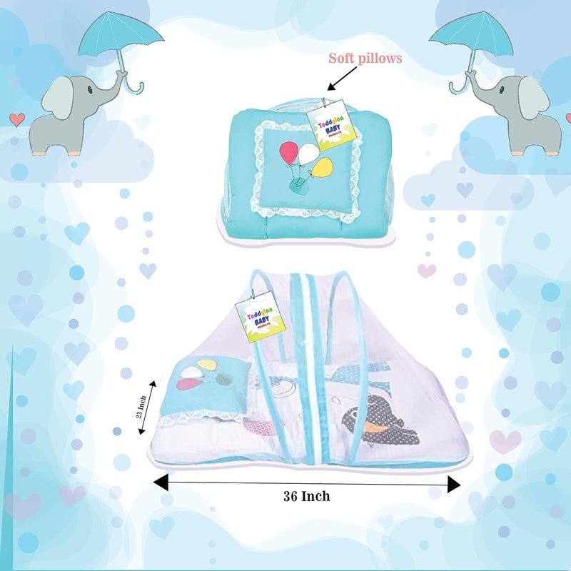 Toddylon Baby Bed New Born Baby Bedding Set Mattress Mosquito Net Sleeping Essential Carry Nest Insect Protector Infants Boys Girl 06 Months Blue - Image 4