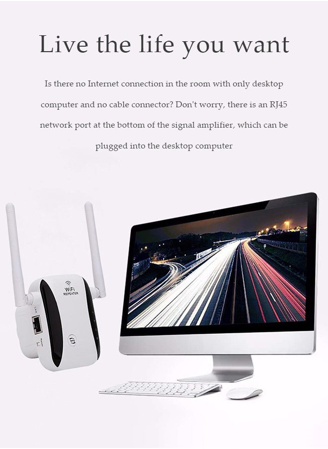 DUNISO WiFi repeater, network extender, signal enhancer, router WiFi range extender, 300Mbps, can further expand network range, suitable for offices and homes  - Image 4