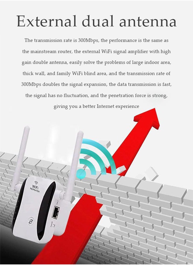DUNISO WiFi repeater, network extender, signal enhancer, router WiFi range extender, 300Mbps, can further expand network range, suitable for offices and homes  - Image 5