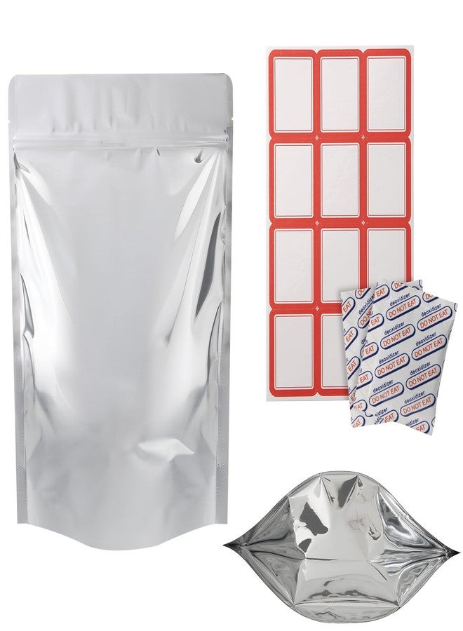 Belinlen 100 Pack 7 x 10 Inch Mylar Bags for Food Storage with Oxygen Absorbers 300CC(110Pcs) and Labels(120Pcs), 1 Quart Stand Up Resealable Mylar Bags(5mil Thickness) - Image 1