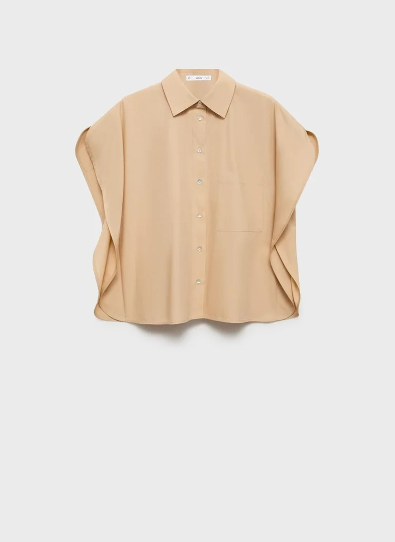 MANGO Oversized Short-Sleeved Shirt