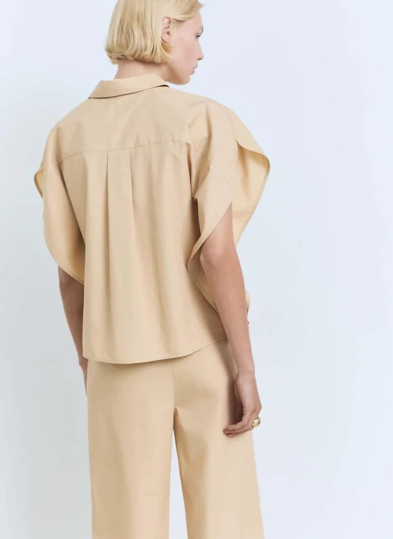 MANGO Oversized Short-Sleeved Shirt