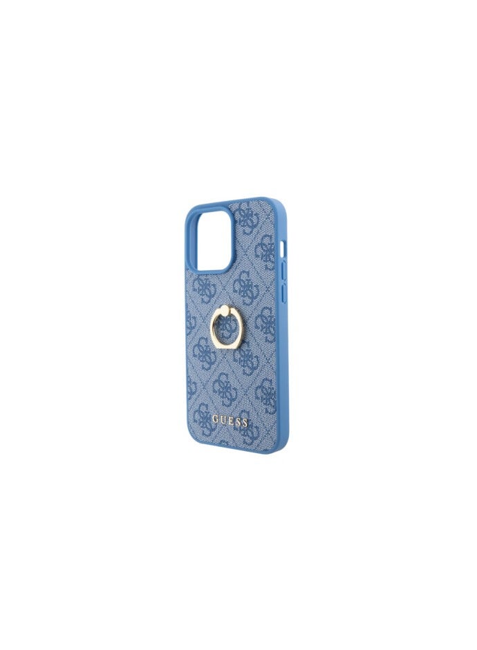 GUESS 15 PRO MAX CASE WITH RING BLUE - Image 1