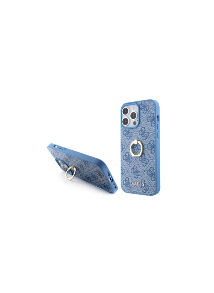 GUESS 15 PRO MAX CASE WITH RING BLUE - Image 2